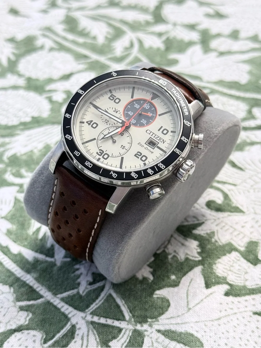 Citizen Eco-Drive Chronograph Racing Style Cream Dial